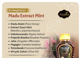 Madu Azzura – Extract Mint 300gr (Buy 1 Get 1) 300gr Madu